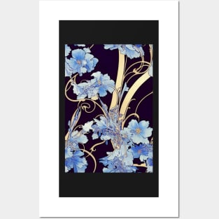 Blue Floral pattern, for all those who love flowers #77 Posters and Art